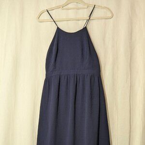 Park & Fifth Rosewood Halter Maxi Dress Navy Blue | Size 2